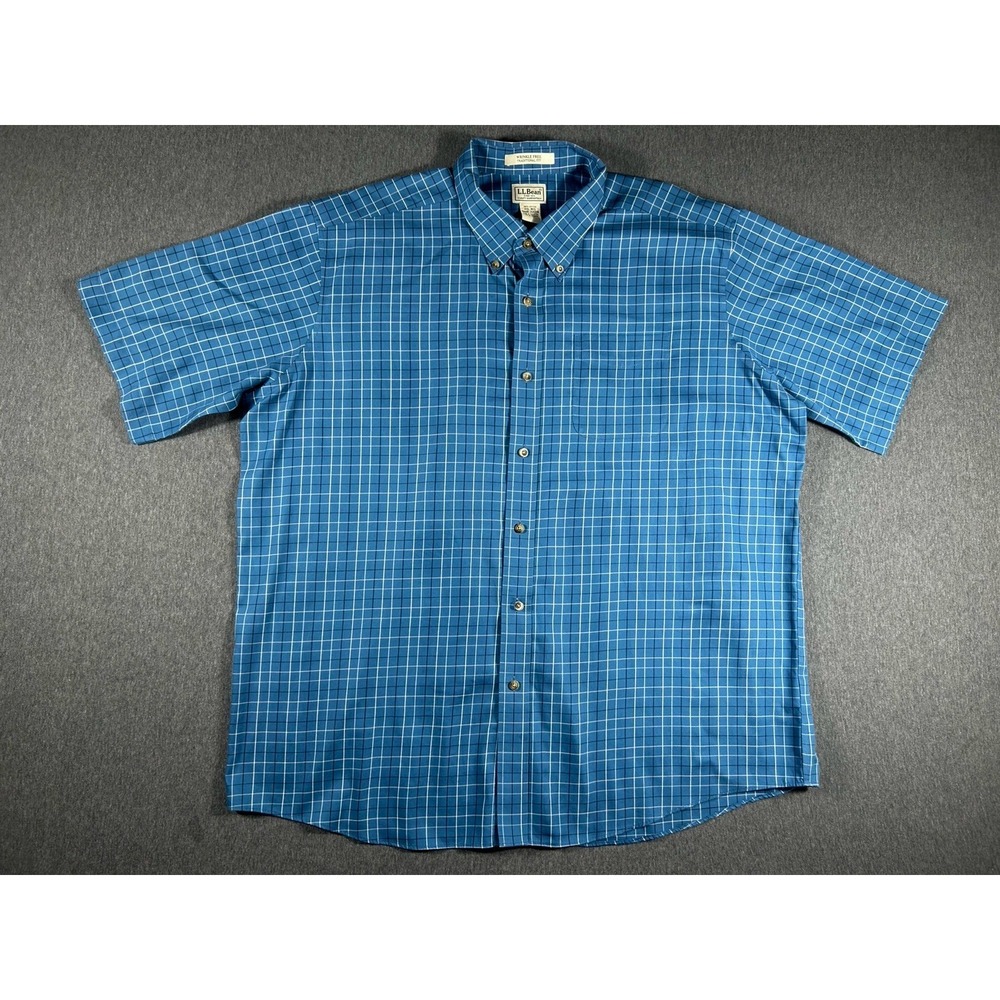 L.L.Bean Men's XXL‎ Wrinkle-Free Traditional Fit Short-Sleeve Button-Down